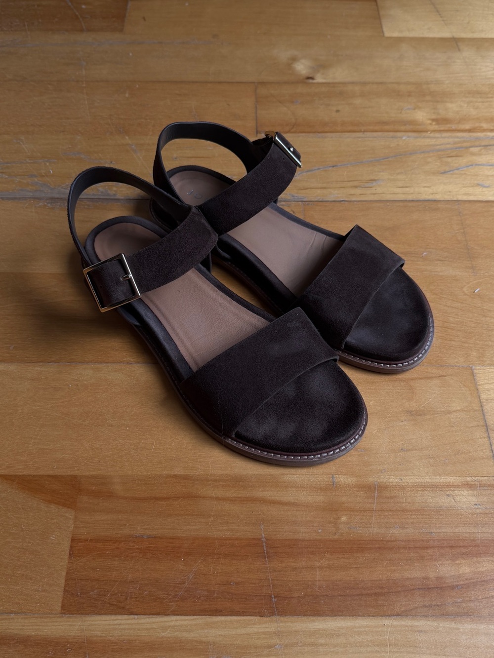 Jonak Paris Strappy Open-Toe Suede Sandals in Brown